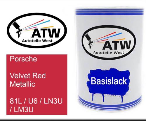 Porsche, Velvet Red Metallic, 81L / U6 / LN3U / LM3U: 500ml Lackdose, von ATW Autoteile West.